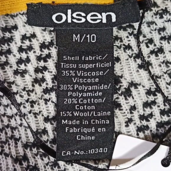 Olsen Henny Open Front Wool Yarn Cardigan Sweater Golden Glam M - Picture 13 of 16